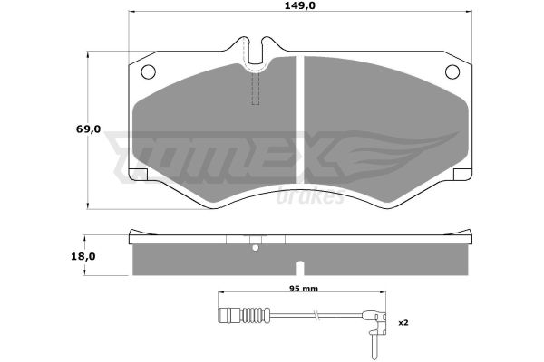 TOMEX BRAKES stabdžių trinkelių rinkinys, diskinis stabdys TX 10-201